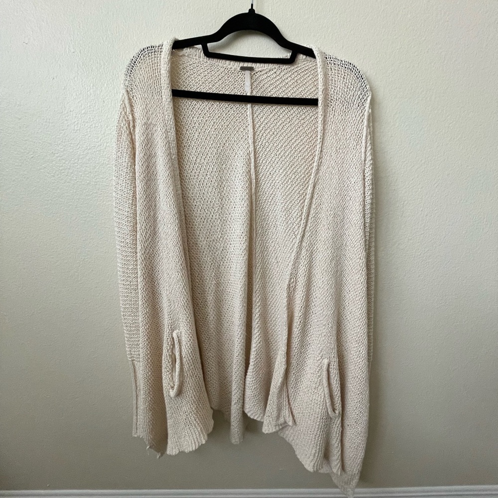 Free people woven cream cardigan great condition